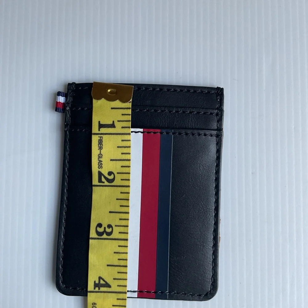 Tommy Hilfiger Elegant Navy Blue and Red Striped Key Card Holder